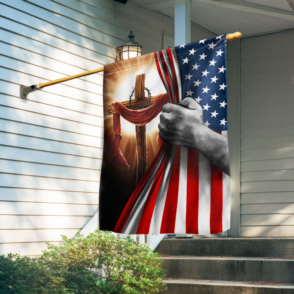 Double-Sided Christian Cross Canvas Flag