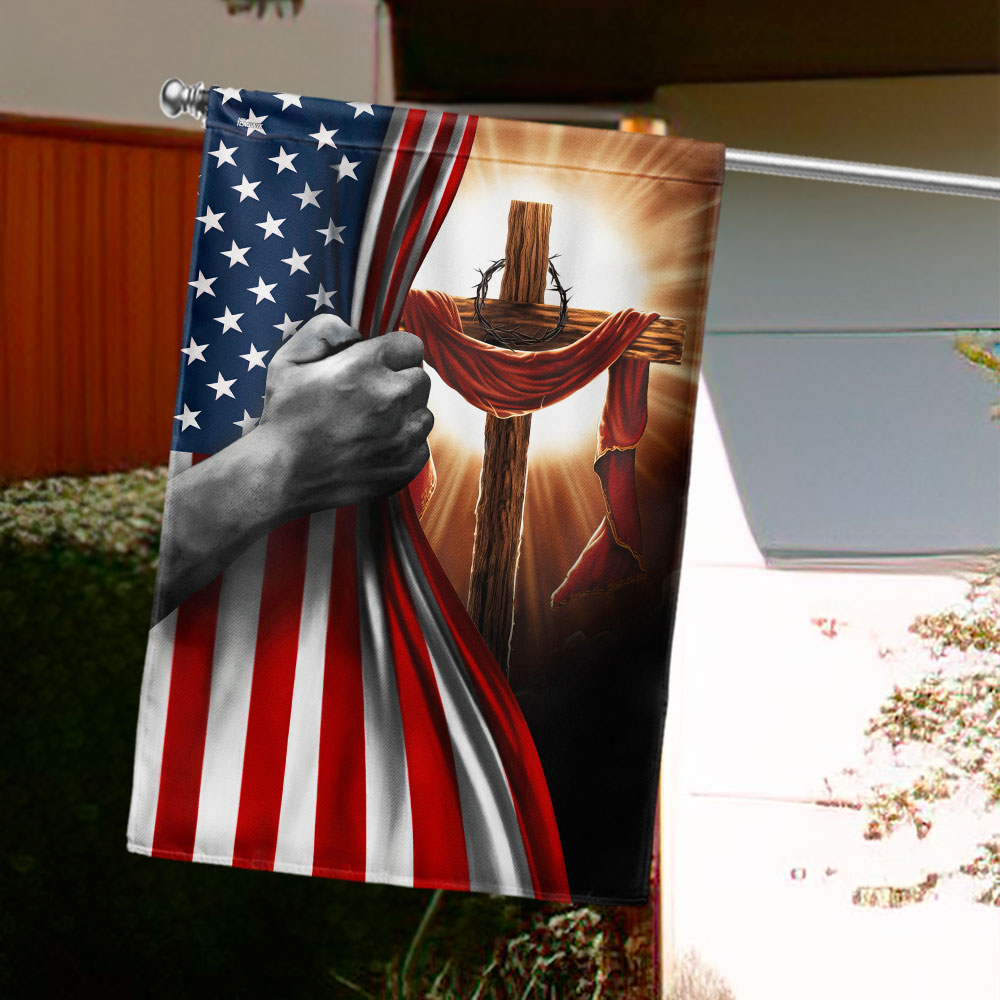 Double-Sided Christian Cross Canvas Flag