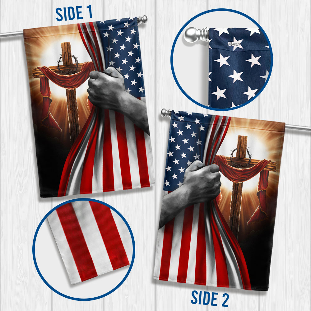 Double-Sided Christian Cross Canvas Flag