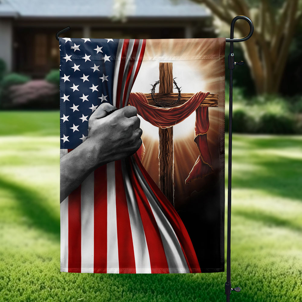 Double-Sided Christian Cross Canvas Flag
