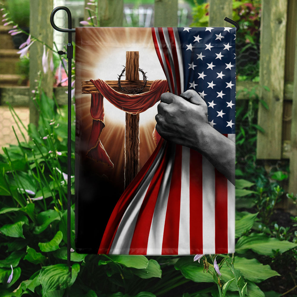Double-Sided Christian Cross Canvas Flag