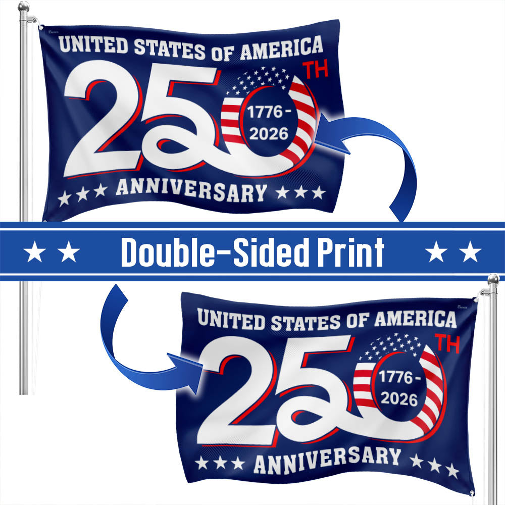 1776 2026 American Flag for 250th Anniversary Celebration - Canvas, Double-Sided, 3 Sizes