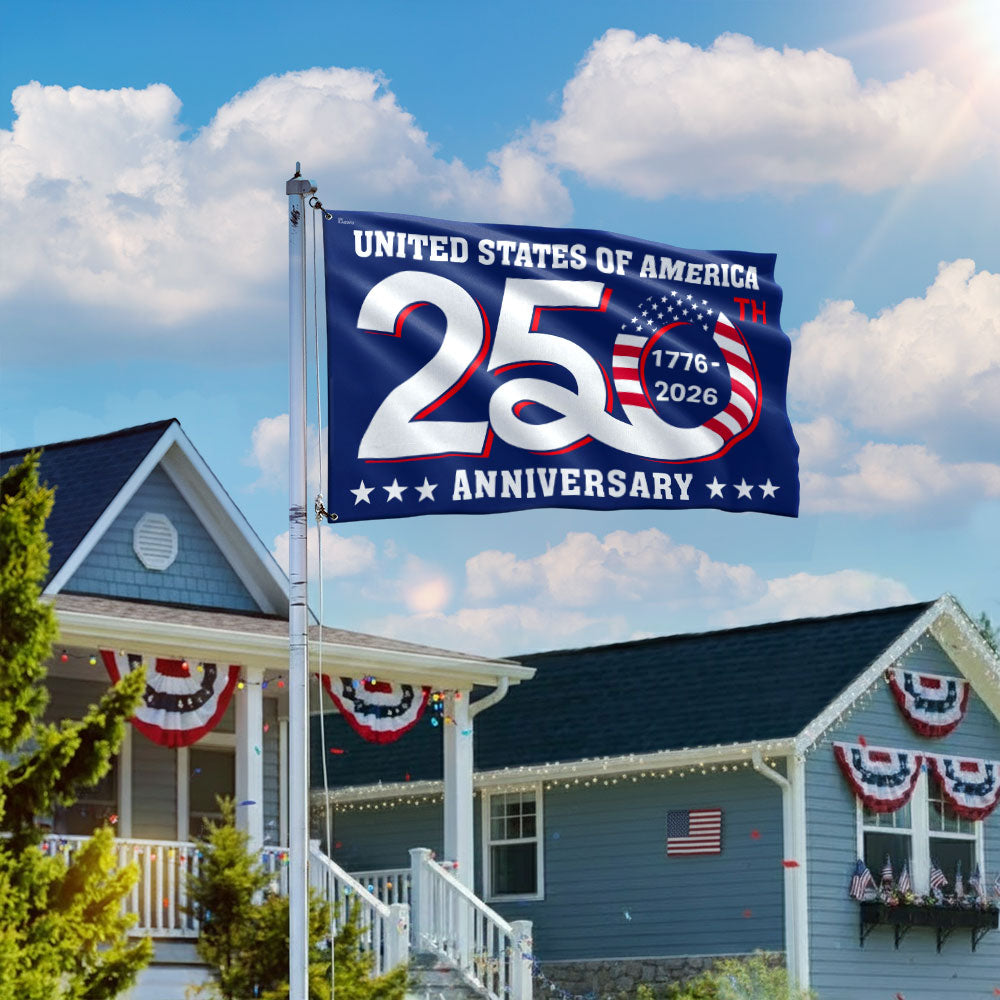 1776 2026 American Flag for 250th Anniversary Celebration - Canvas, Double-Sided, 3 Sizes