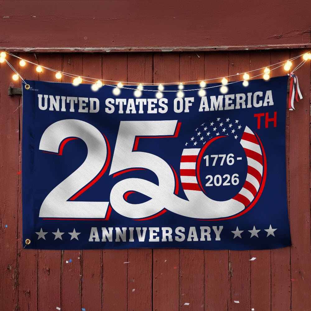 1776 2026 American Flag for 250th Anniversary Celebration - Canvas, Double-Sided, 3 Sizes