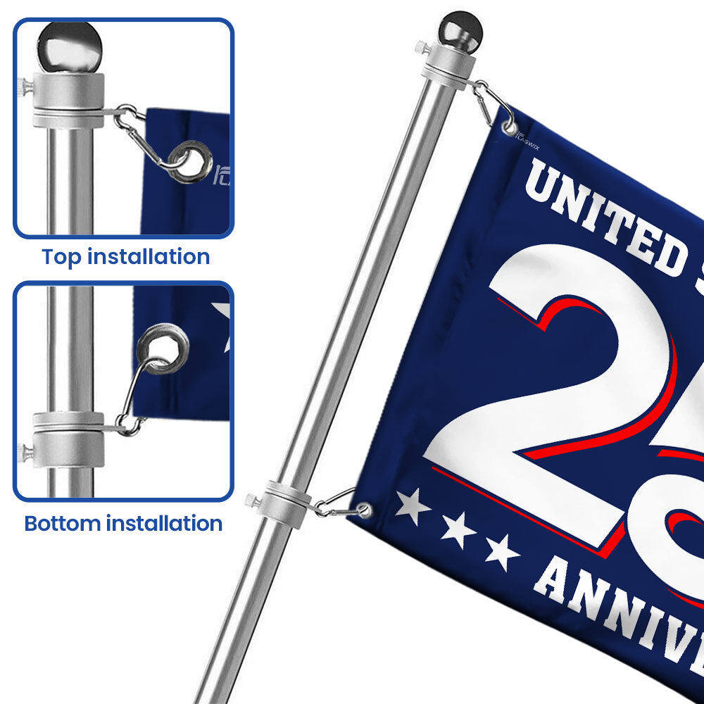 1776 2026 American Flag for 250th Anniversary Celebration - Canvas, Double-Sided, 3 Sizes