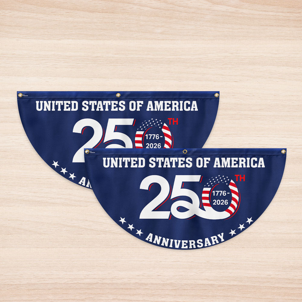 1776 2026 Patriotic Fan Flag - Double-Sided Canvas Decoration