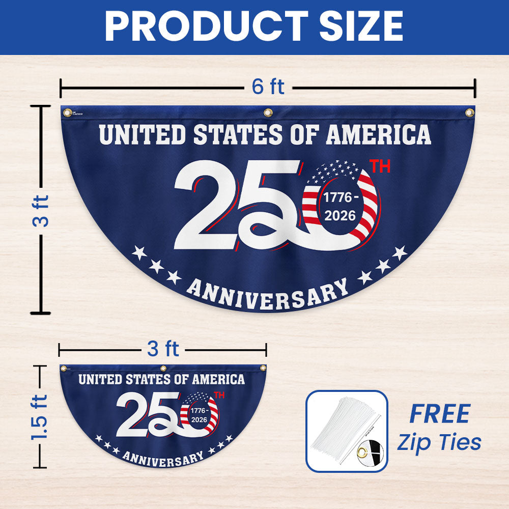 1776 2026 Patriotic Fan Flag - Double-Sided Canvas Decoration
