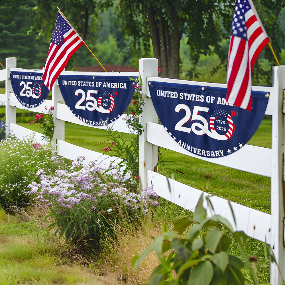 1776 2026 Patriotic Fan Flag - Double-Sided Canvas Decoration