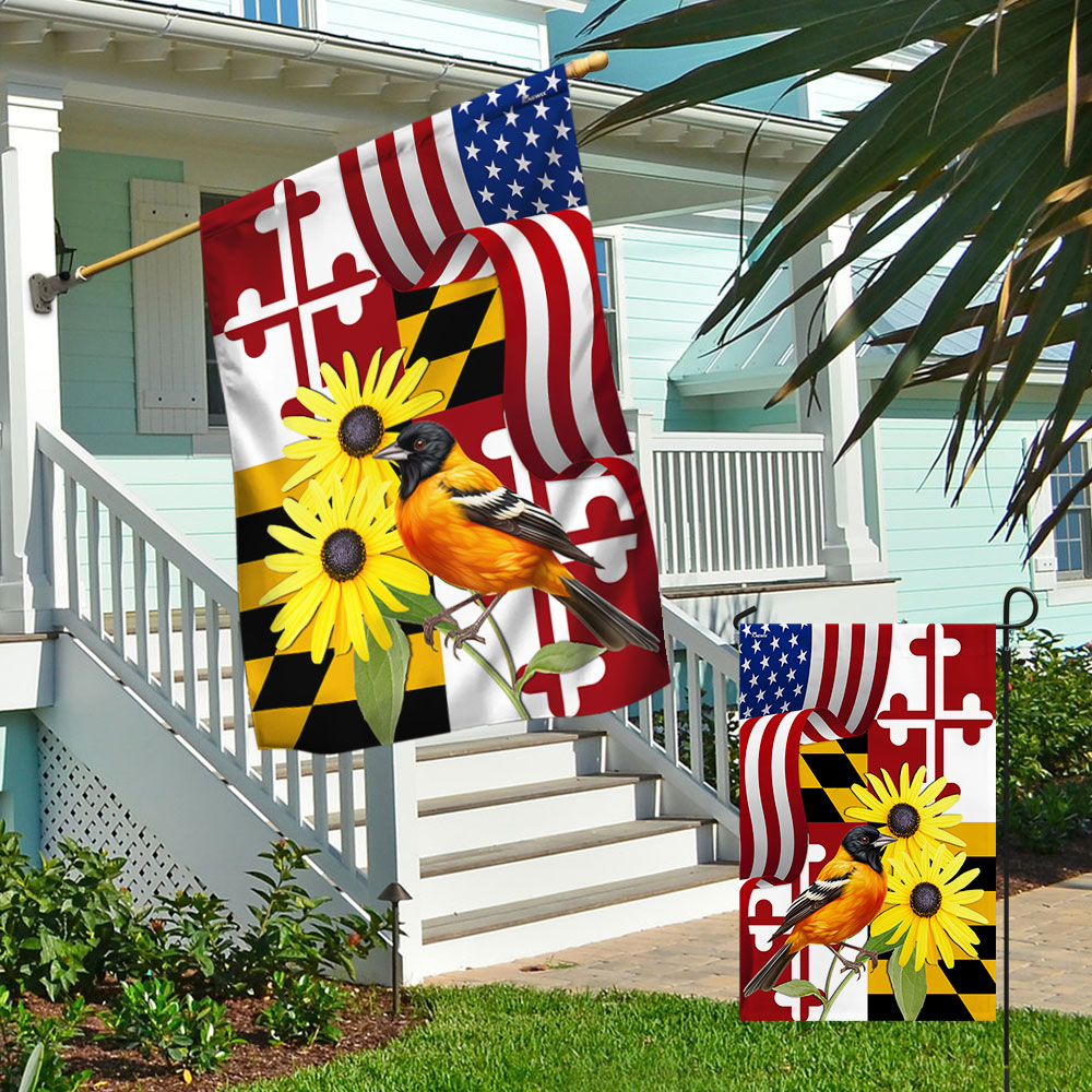 Maryland Black-eyed Susan and Baltimore Oriole Double-Sided Flag