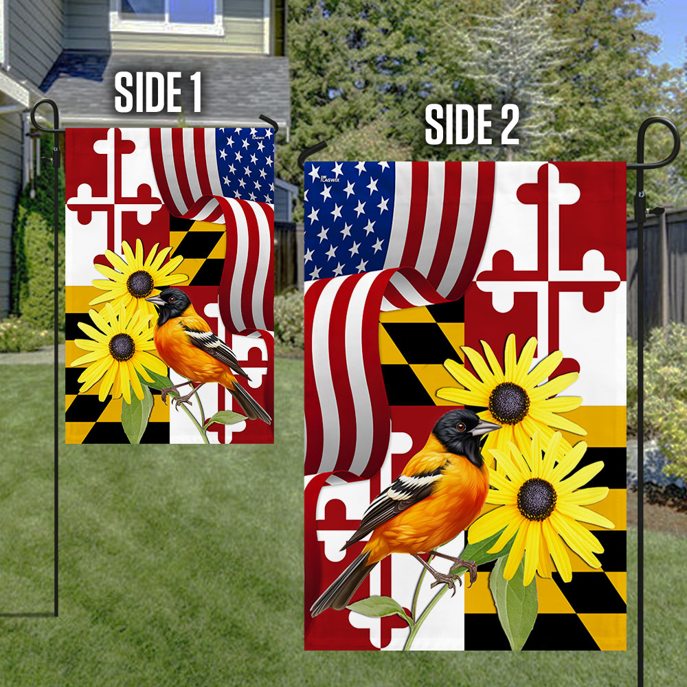 Maryland Black-eyed Susan and Baltimore Oriole Double-Sided Flag