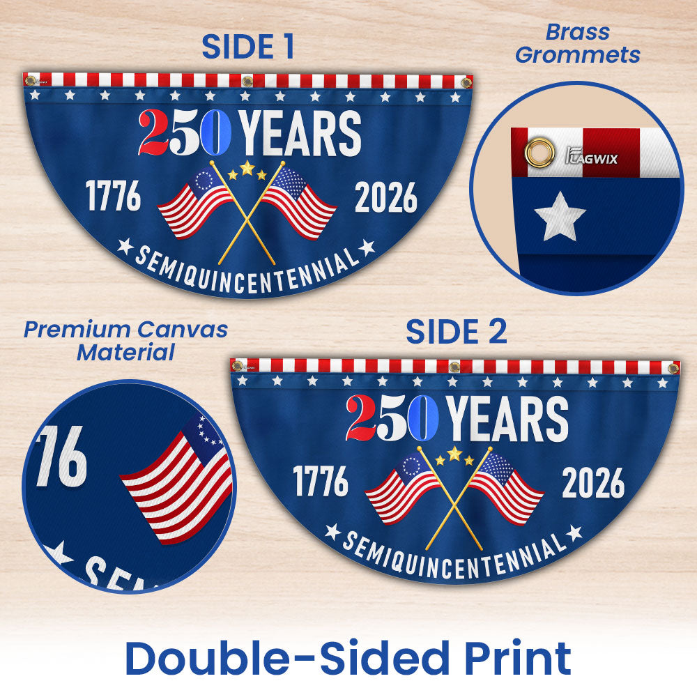 Non-Pleated American Flag Fan for 250th Anniversary Celebration