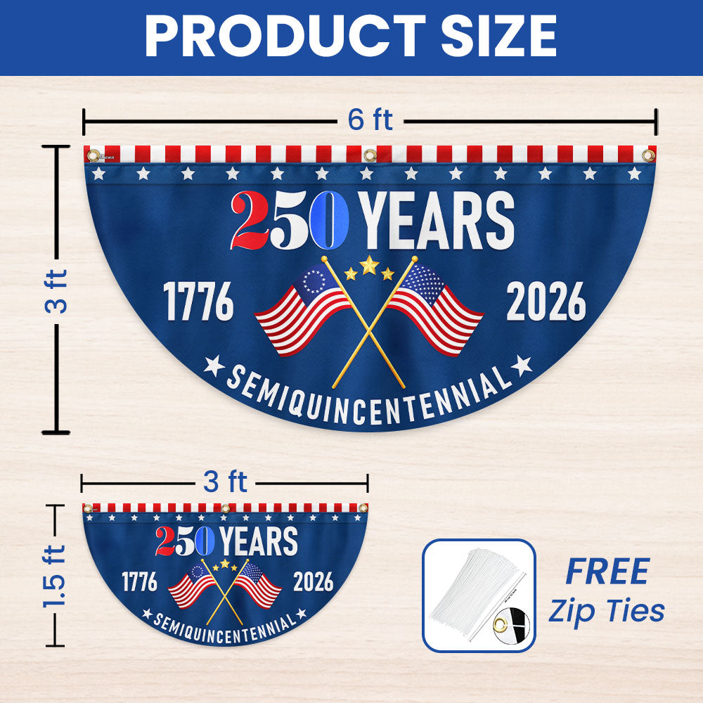 Non-Pleated American Flag Fan for 250th Anniversary Celebration