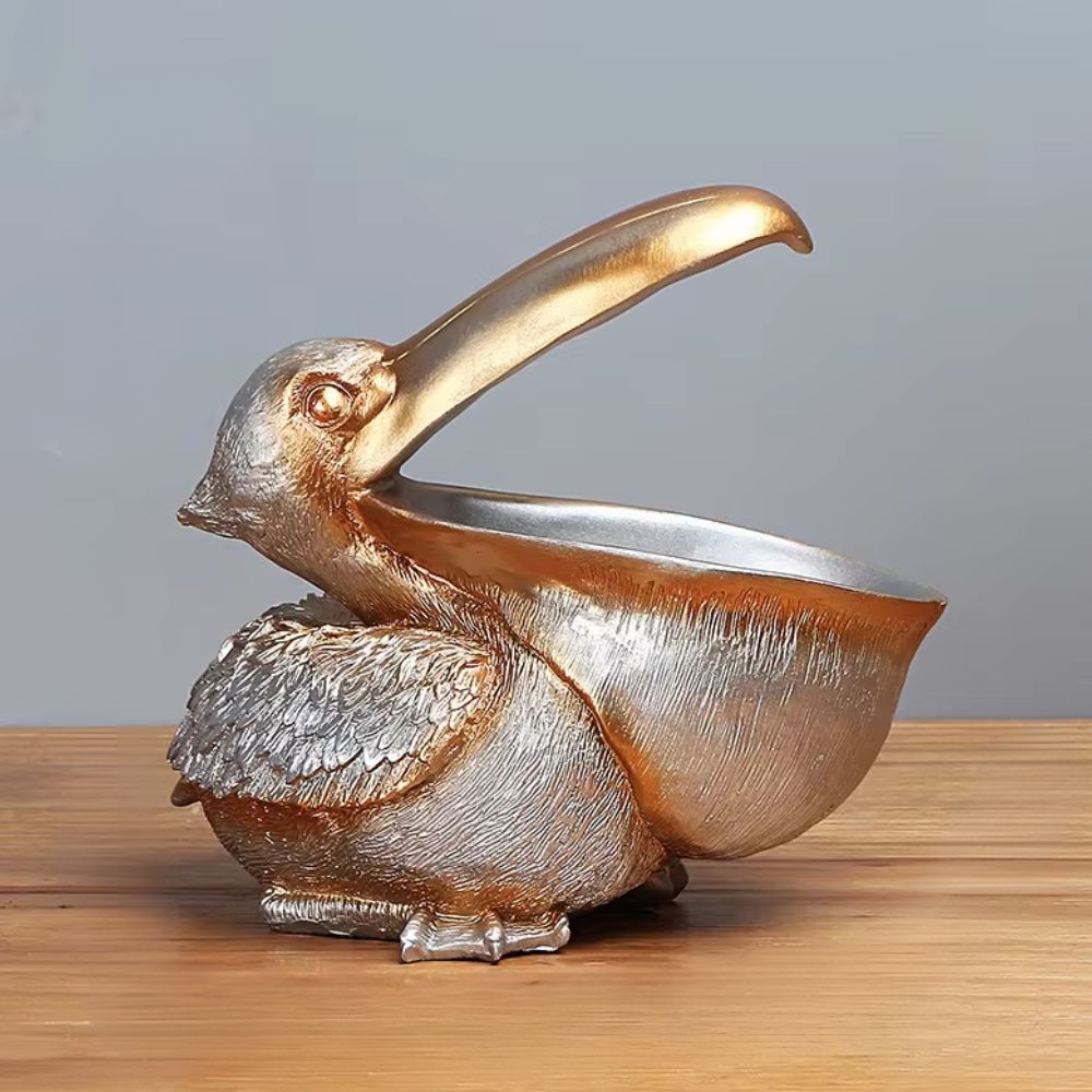 Elegant Gold Pelican Home Organizer for Keys and Letters