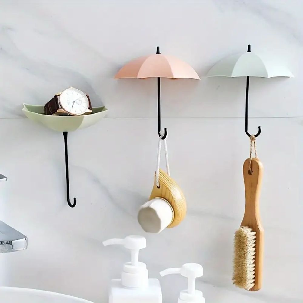 Adhesive Umbrella Wall Hooks Set of 3