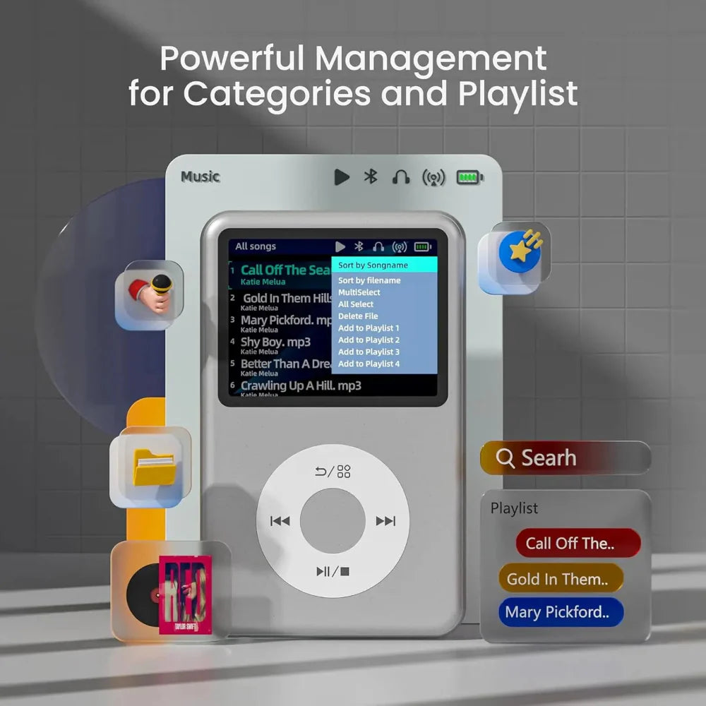 Portable Touch Screen MP3 Player with 35-Hour Battery Life