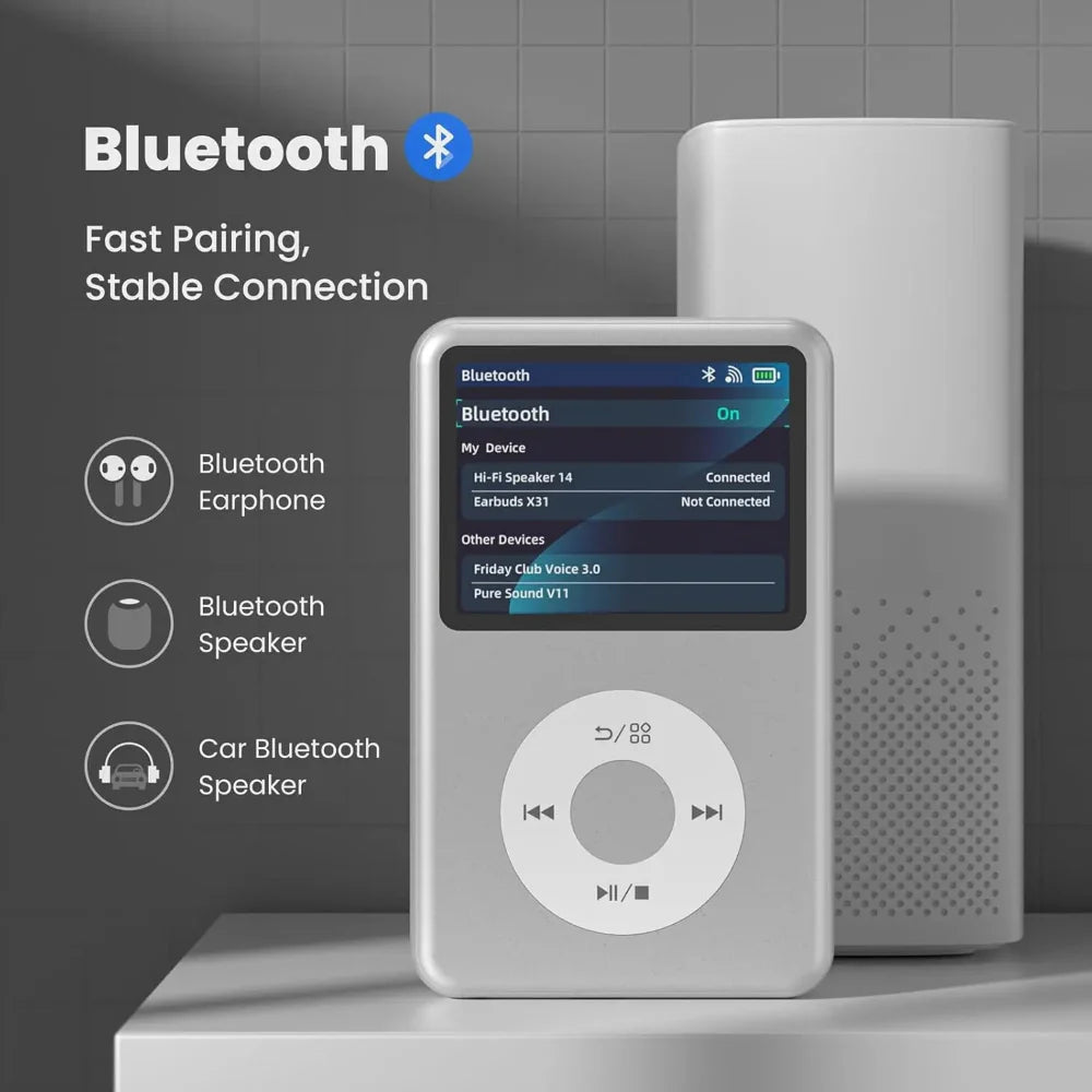Portable Touch Screen MP3 Player with 35-Hour Battery Life