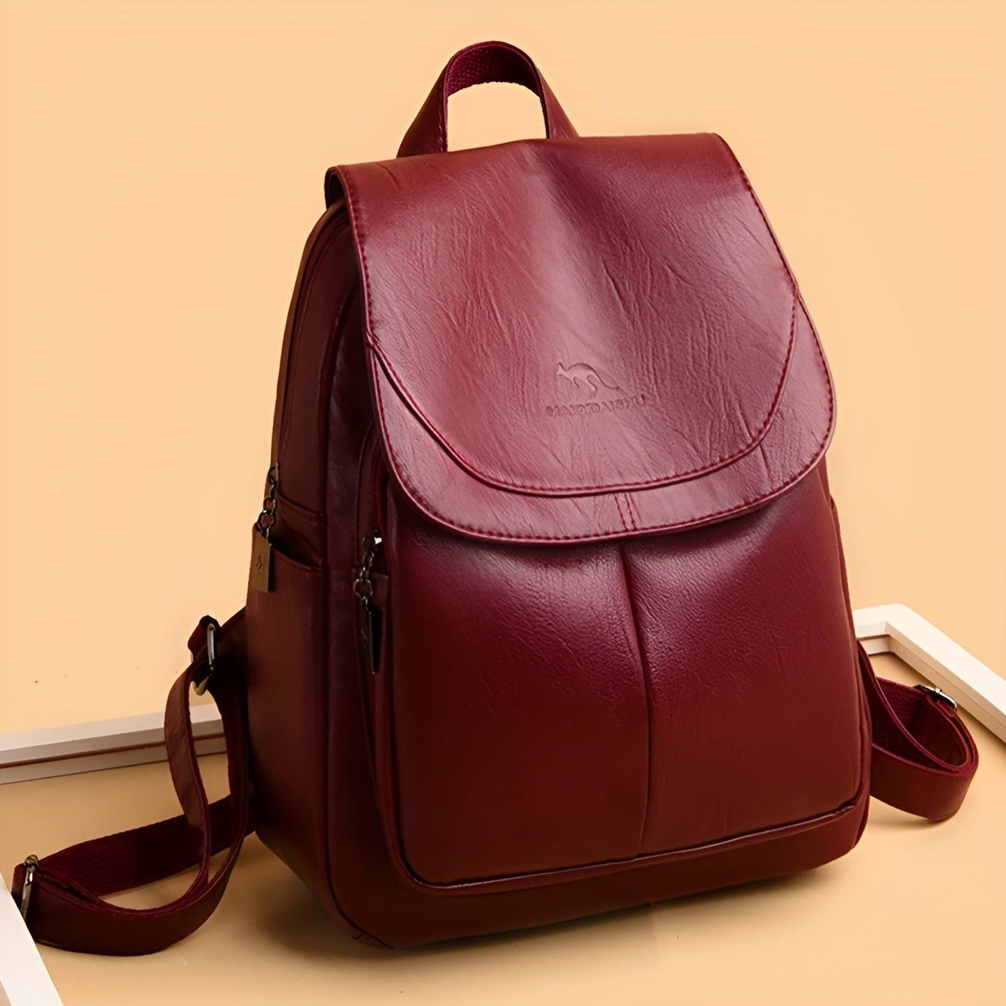 Lightweight Women's Leather Backpack - Stylish Waterproof Design for Daily Use