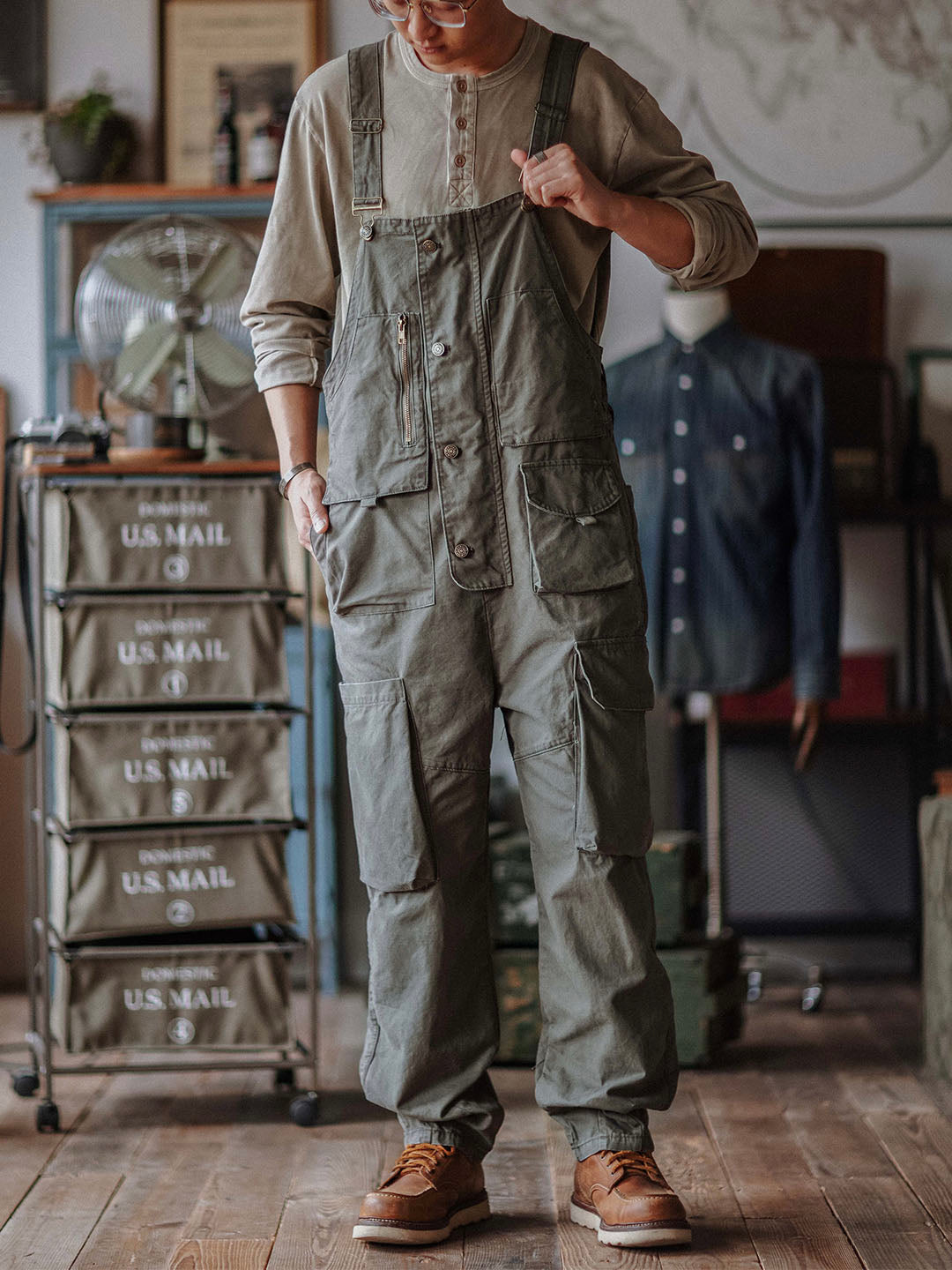 Durable Cotton Canvas Work Overalls with Pockets