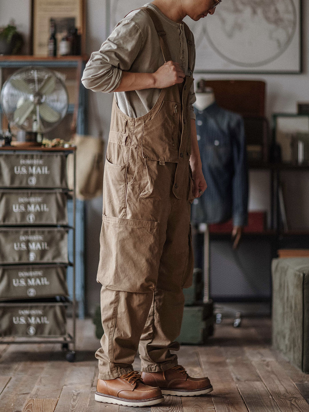 Durable Cotton Canvas Work Overalls with Pockets