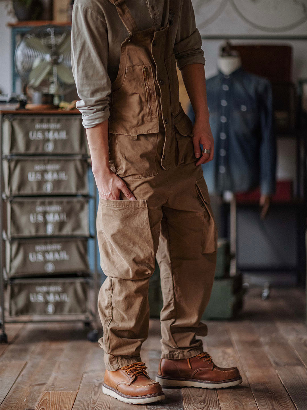 Durable Cotton Canvas Work Overalls with Pockets
