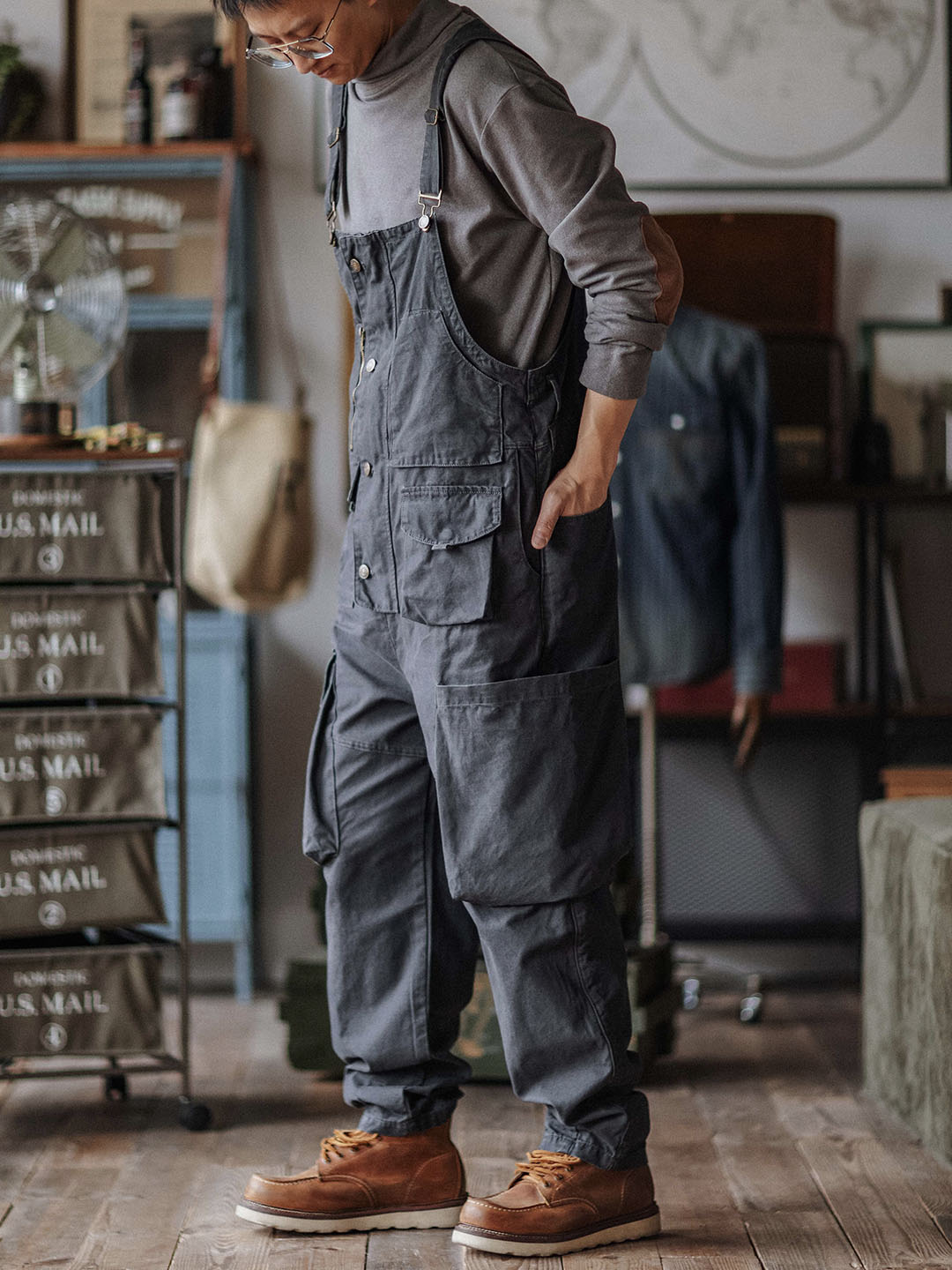Durable Cotton Canvas Work Overalls with Pockets