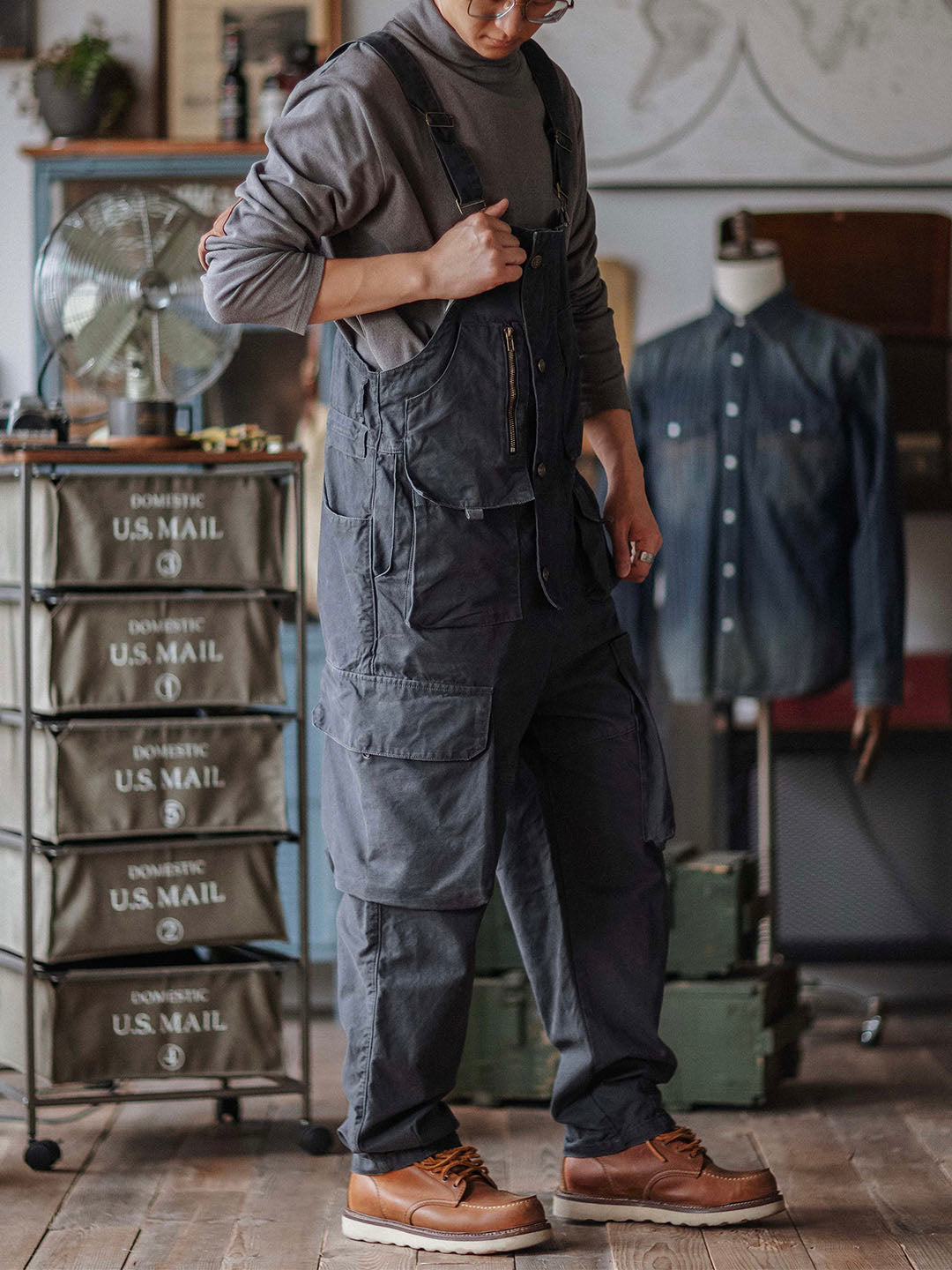 Durable Cotton Canvas Work Overalls with Pockets