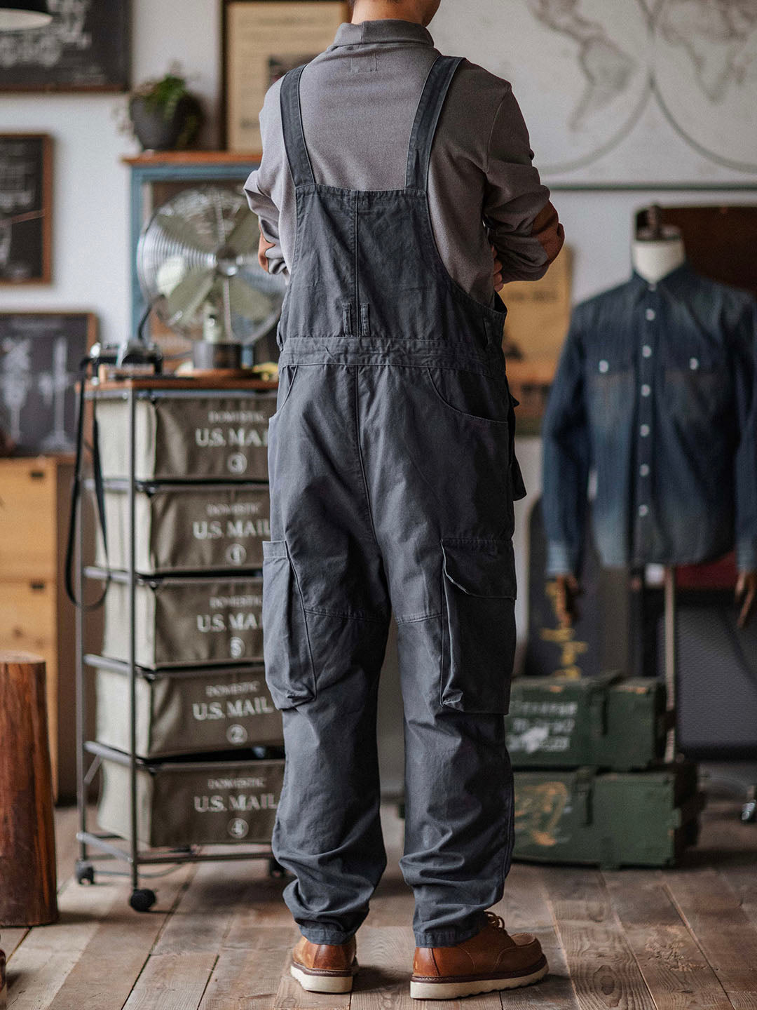 Durable Cotton Canvas Work Overalls with Pockets