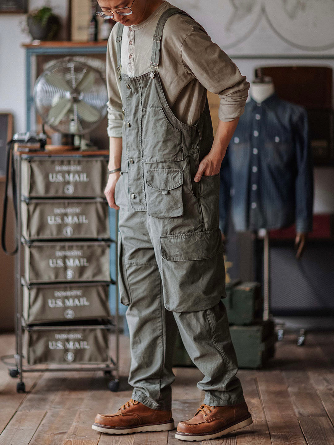 Durable Cotton Canvas Work Overalls with Pockets