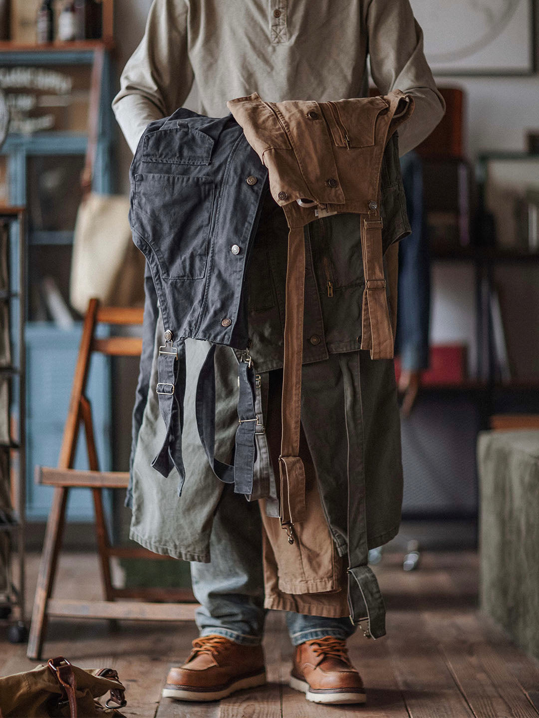 Durable Cotton Canvas Work Overalls with Pockets