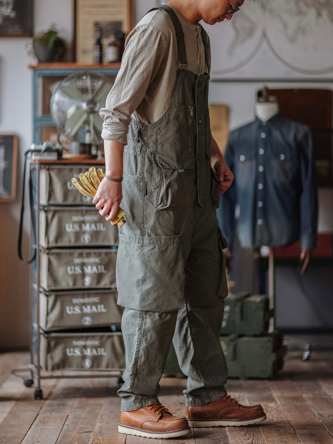 Durable Cotton Canvas Work Overalls with Pockets