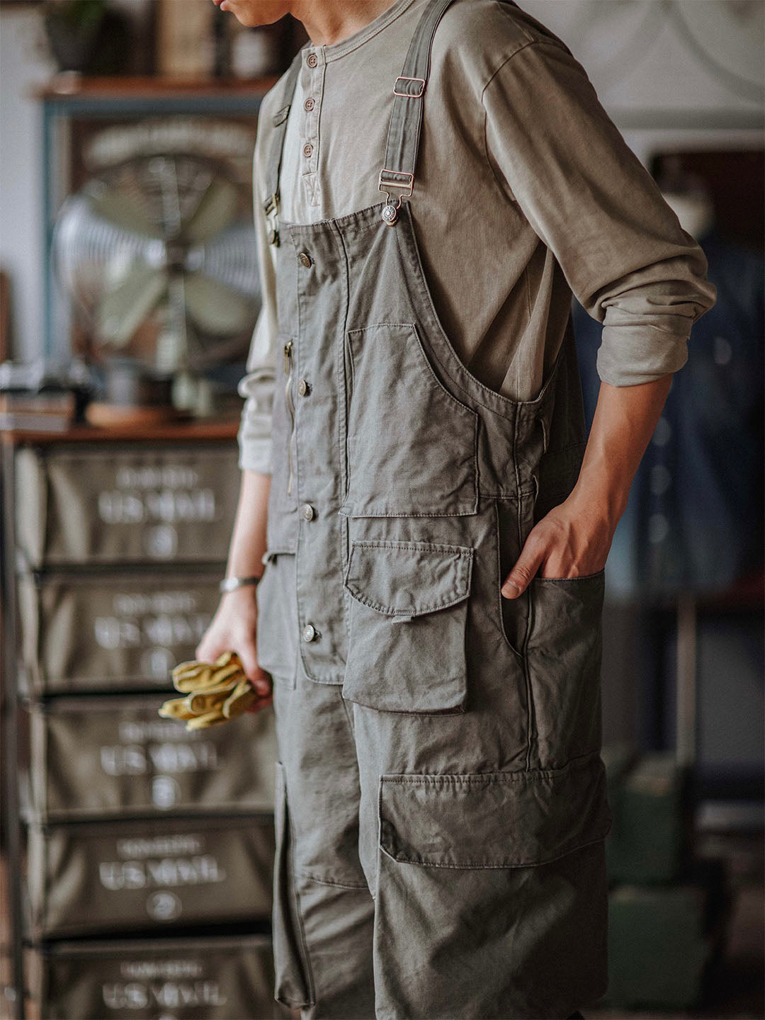 Durable Cotton Canvas Work Overalls with Pockets
