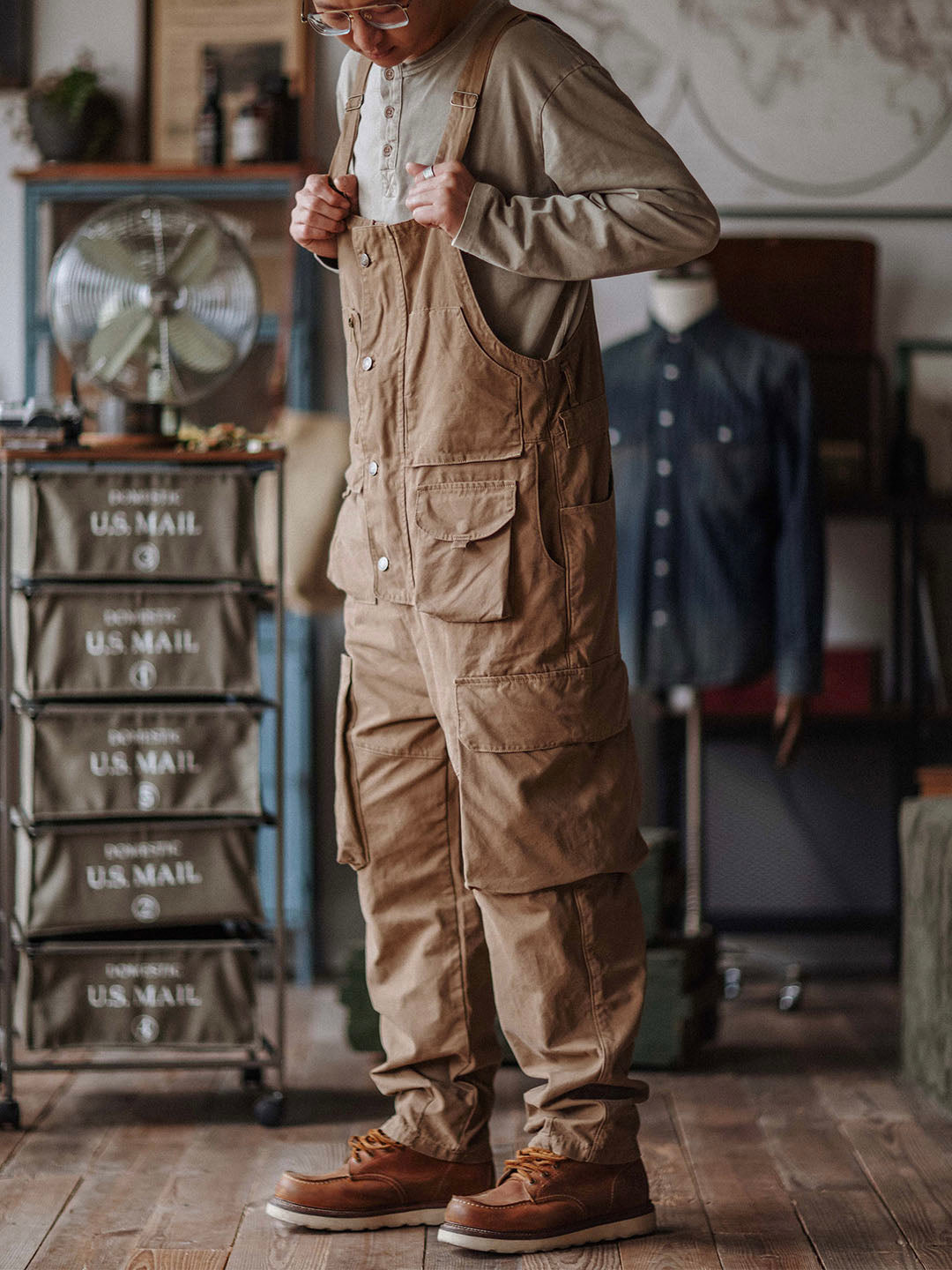 Durable Cotton Canvas Work Overalls with Pockets