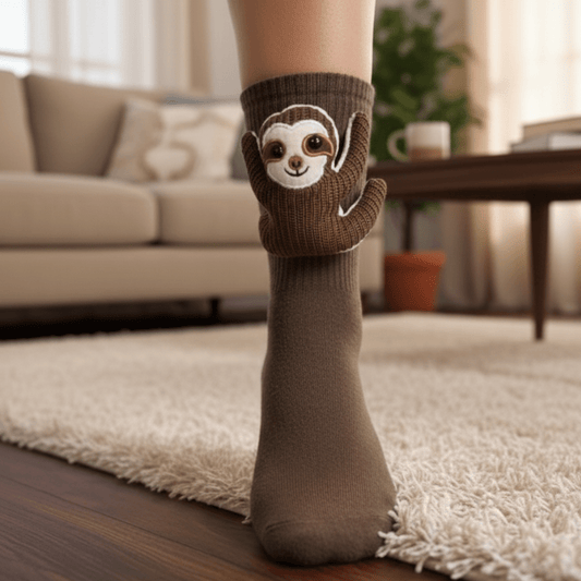 Cozy 3D Animal House Socks with Non-Slip Sole