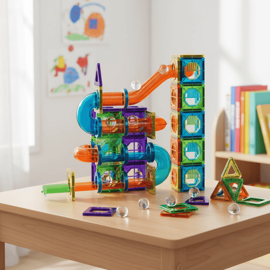 Magnetic Building Blocks Set for Creative 3D Learning - 69 Non-Toxic Pieces