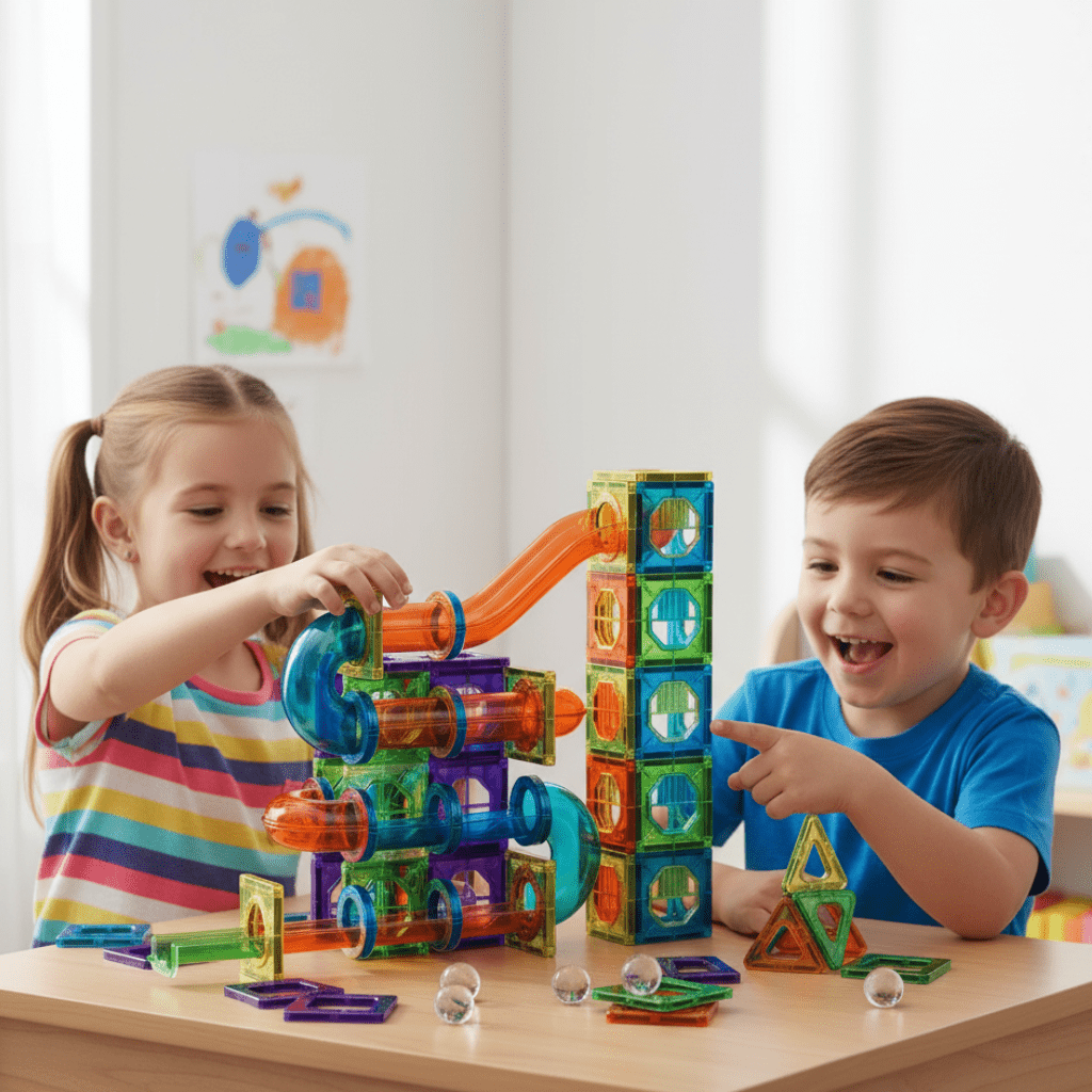 Magnetic Building Blocks Set for Creative 3D Learning - 69 Non-Toxic Pieces