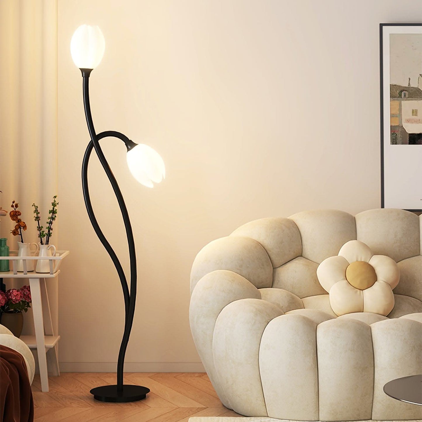 Flower-Inspired Modern Floor Lamp with G9 Socket
