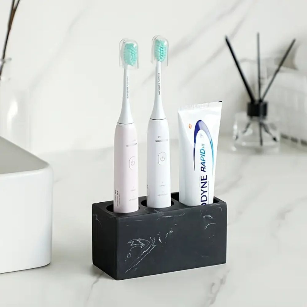 Sleek Resin Toothbrush Holder with Soft Curves