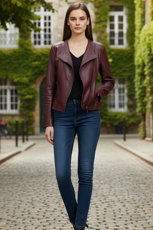 Fitted PU Leather Women's Jacket for Elegant Everyday Style