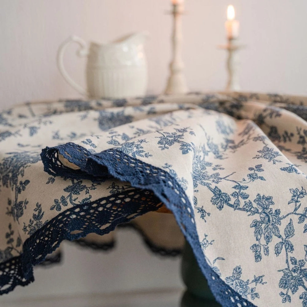 Floral Lace-Trimmed Microfiber Curtain