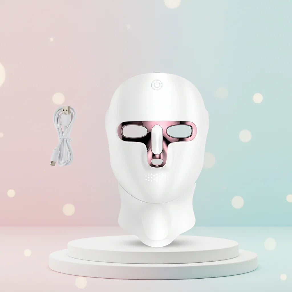 Wireless 7-Color LED Facial and Neck Mask for Skin Rejuvenation