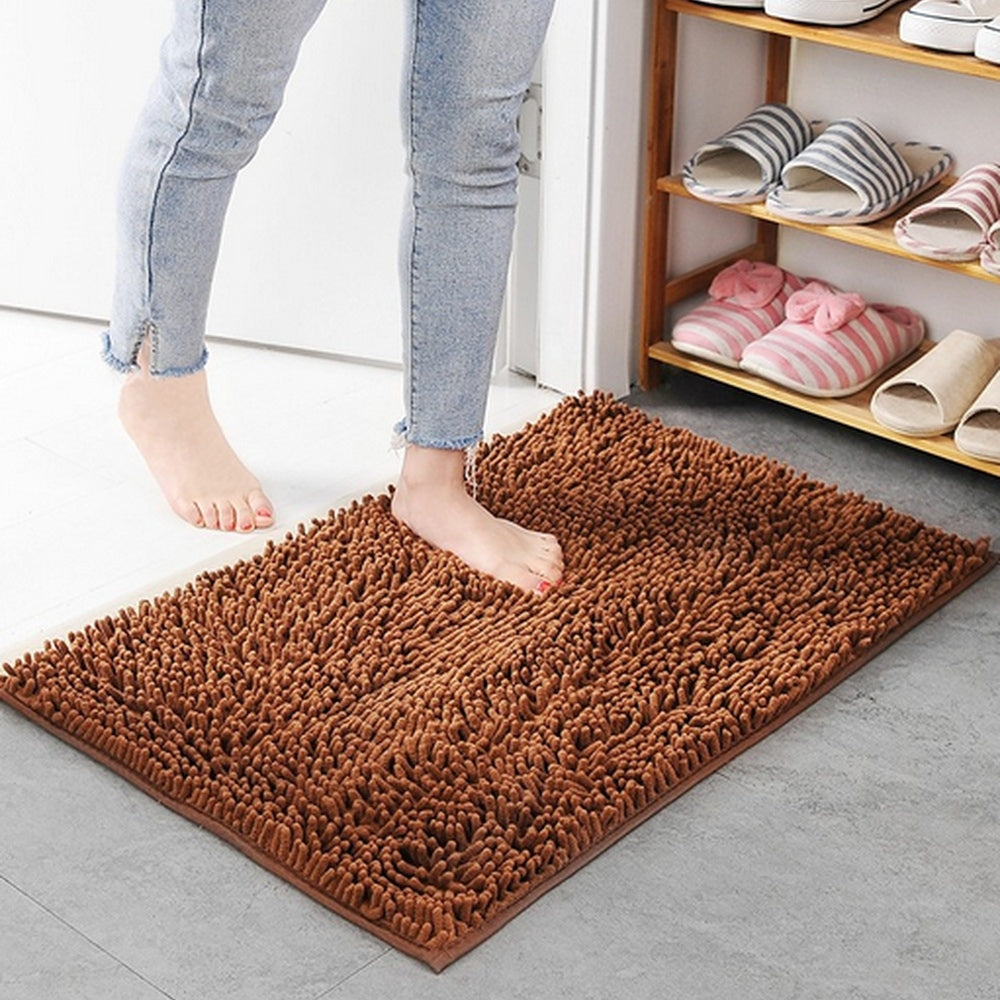 Ultra-Absorbent Soft Chenille Bath Mat with Non-Slip Backing
