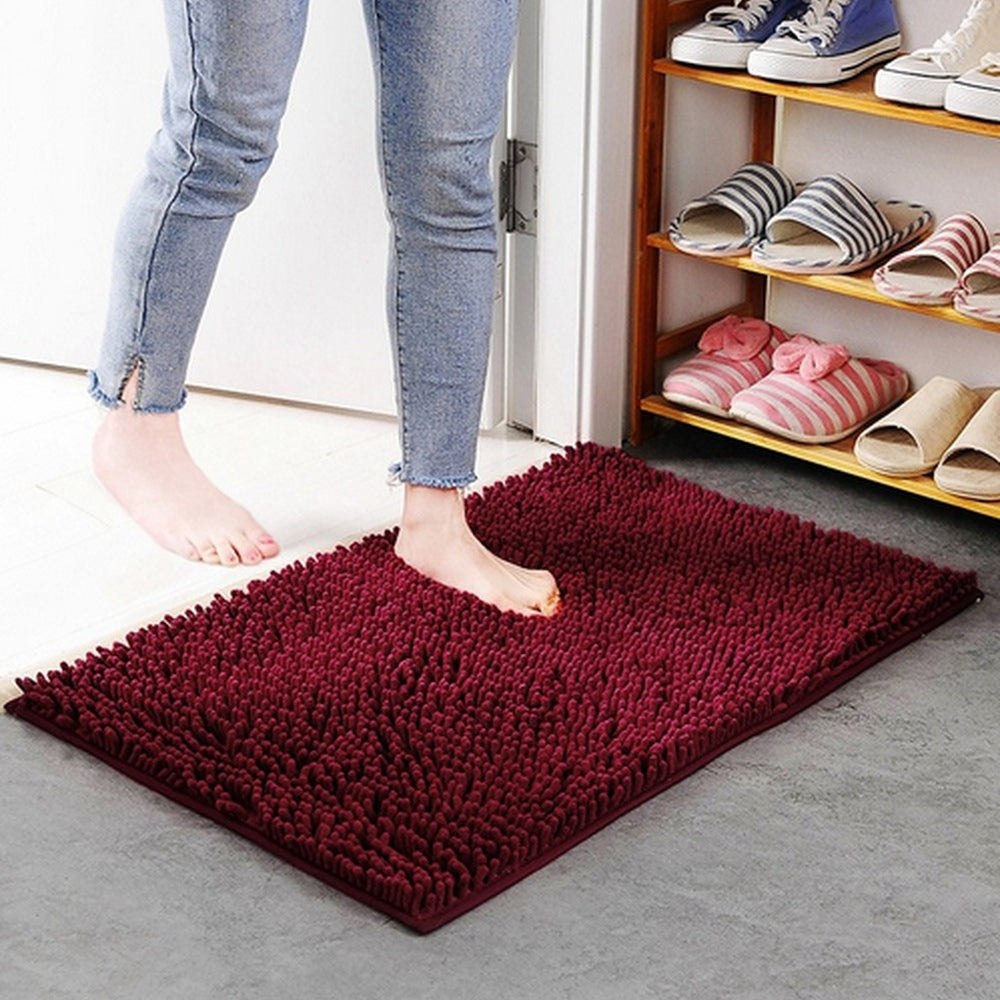 Ultra-Absorbent Soft Chenille Bath Mat with Non-Slip Backing