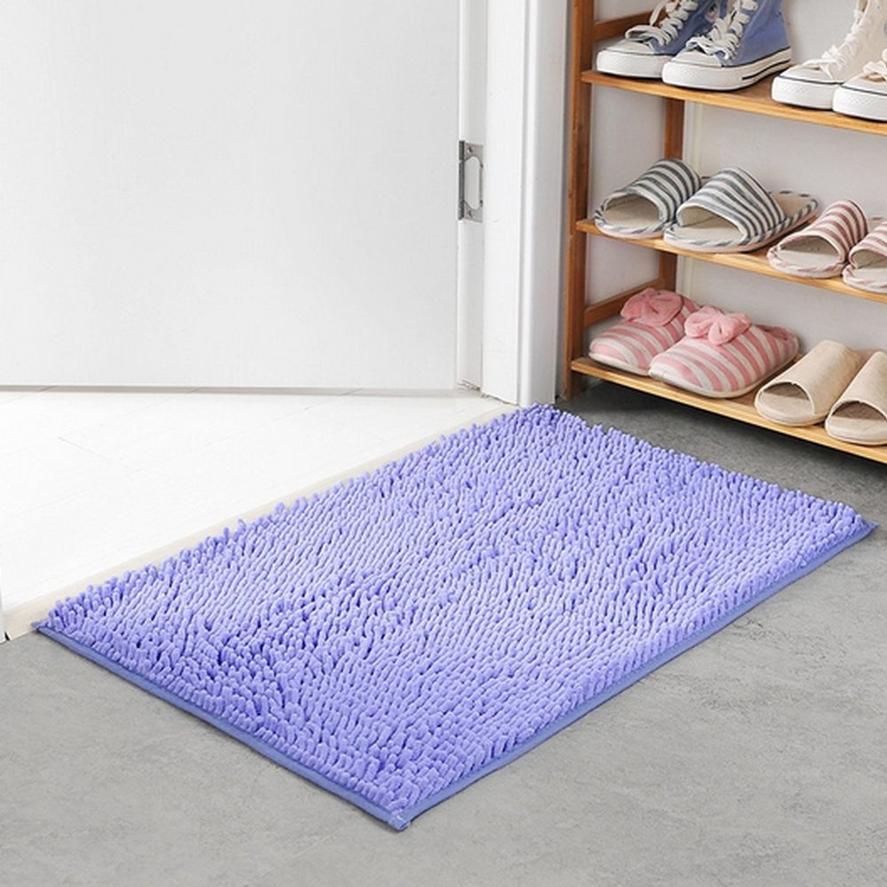 Ultra-Absorbent Soft Chenille Bath Mat with Non-Slip Backing