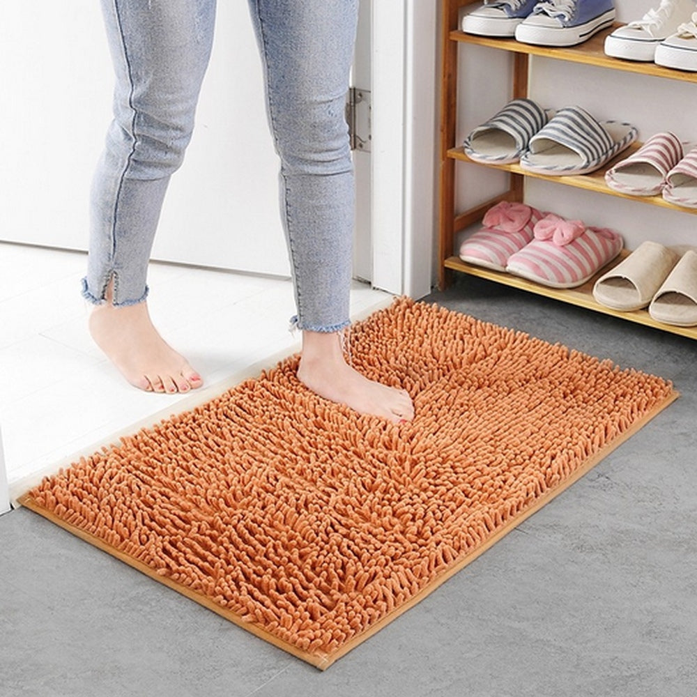 Ultra-Absorbent Soft Chenille Bath Mat with Non-Slip Backing