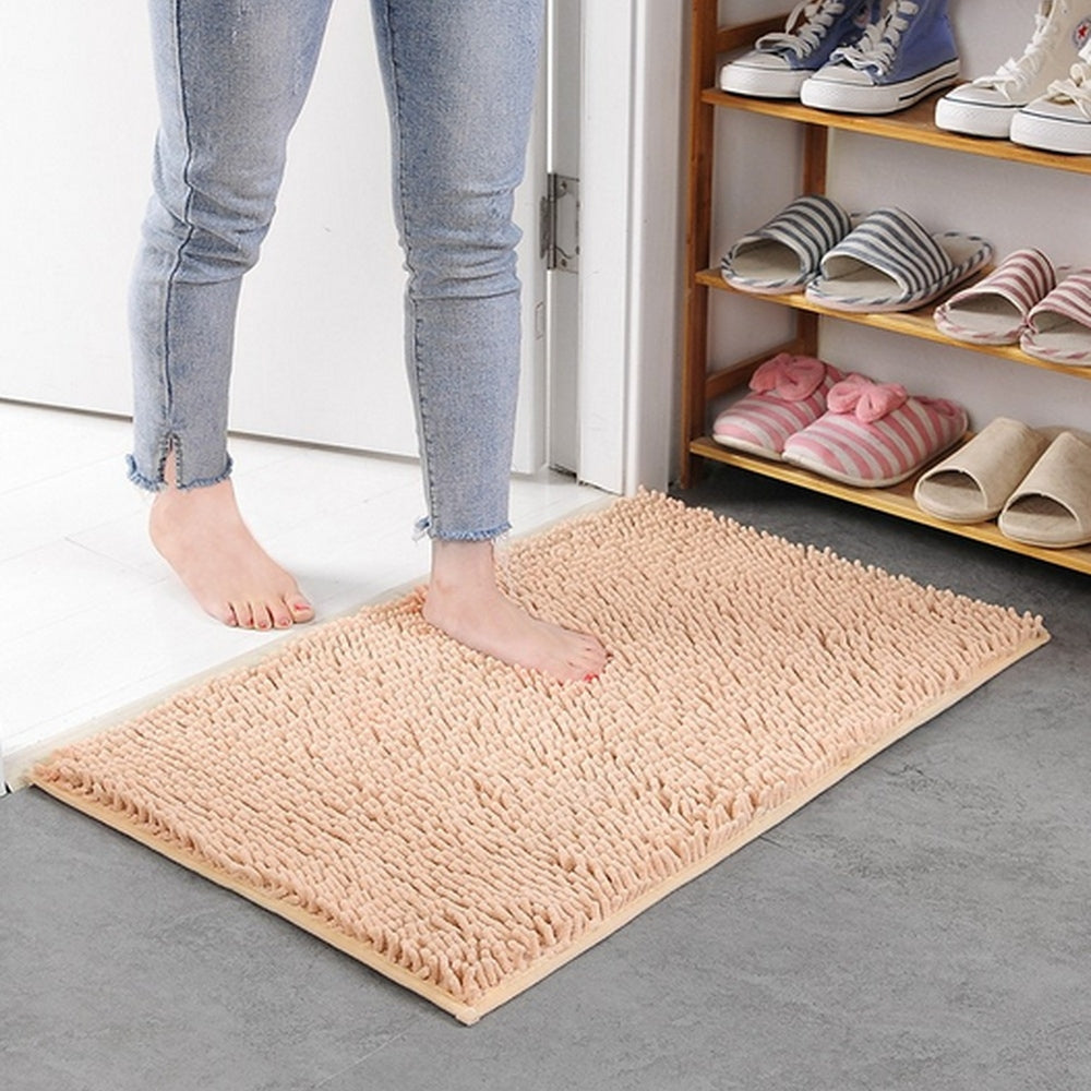 Ultra-Absorbent Soft Chenille Bath Mat with Non-Slip Backing