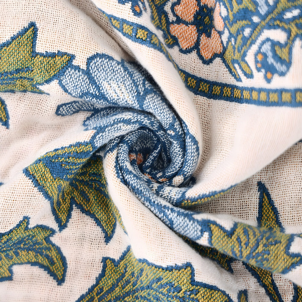 Lightweight Cotton Boho Floral Blanket