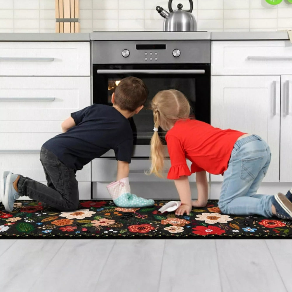 Boho Floral Anti-Fatigue Kitchen Mat Set