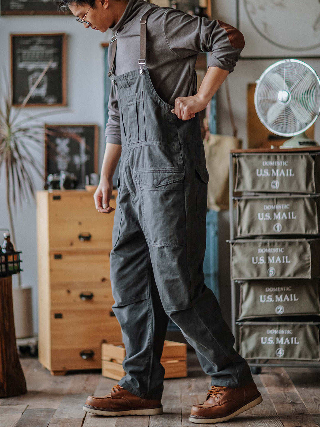 Heavyweight Cotton Relaxed Fit Bib Overalls