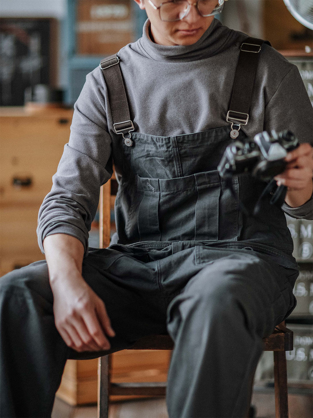 Heavyweight Cotton Relaxed Fit Bib Overalls