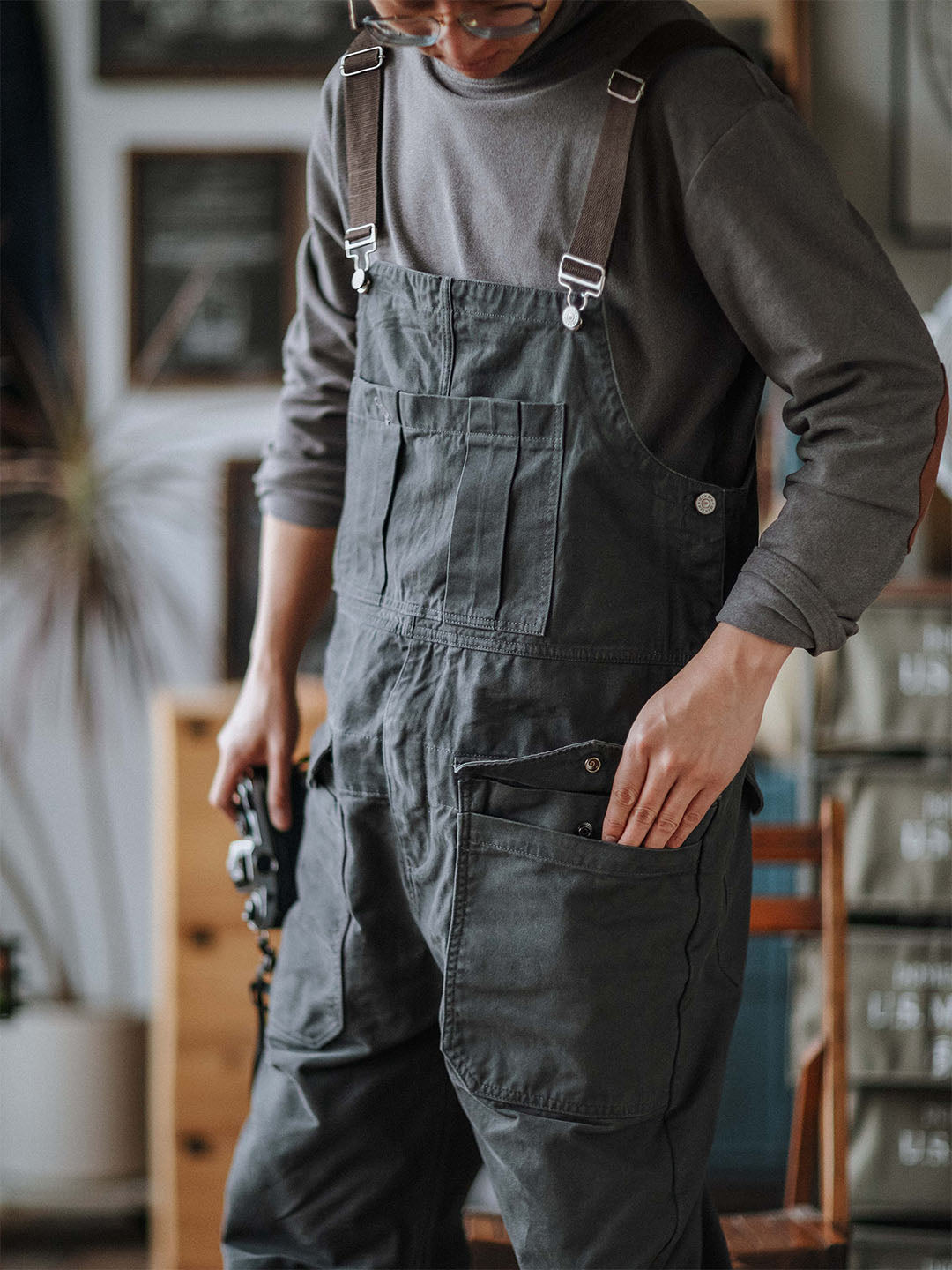 Heavyweight Cotton Relaxed Fit Bib Overalls